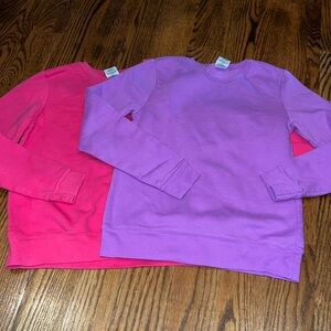 Athletic works size small (6x) or large (10-12) girls crew neck sweatshirts